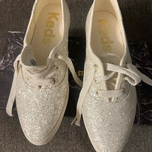 Keds Women's Glitter Sneakers - White